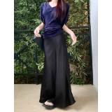 Цветная летняя приталенная юбка, высокая талия, рыбий хвост, с акцентом на бедрах