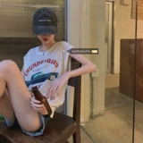 Tide, жилет, летняя футболка без рукавов, оверсайз, свободный крой, круглый воротник