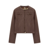 Коричневый лонгслив, летняя короткая куртка для отдыха, в американском стиле, свободный крой