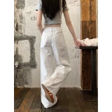 Белые джинсы, штаны, свободный крой