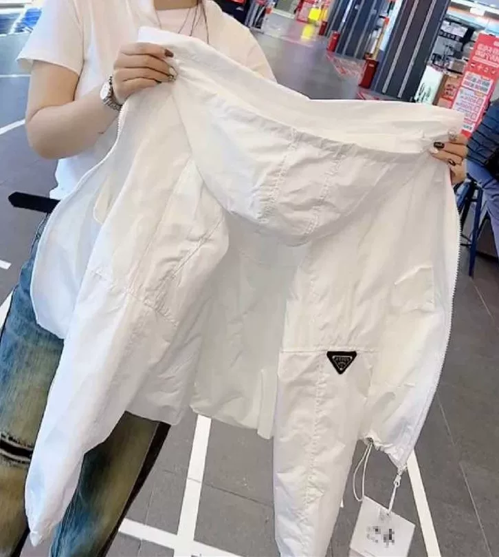 Белая одежда для защиты от солнца летом куртка легкая толстовка trench coat городской стиль