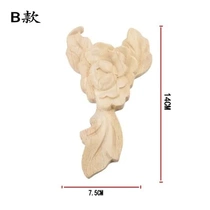 Wood carving decals small decals retail finely carved solid wood white embryos hot selling wood decals European style home decoration rose style
