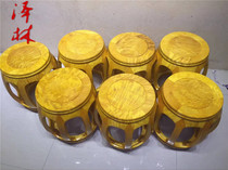 Big-leaf nan stools golden nanmu furniture chairs round drum stools home furnishings solid wood veneer mortise and tenon craft new products