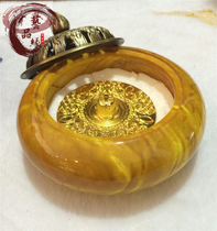 Golden nanmu incense burner sandalwood agarwood incense burner plate incense Buddhist hall decoration gift elder gift solid wood monolith