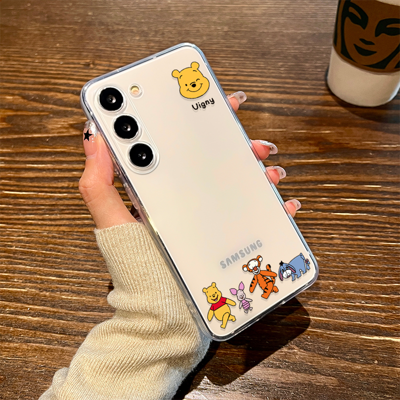 Suitable for Samsung S26 Phone Case Winnie the Pooh Simple Cartoon Galaxys25+ Transparent Ultra Women's Model S24 Soft Case S23/22 New Model 21Fe Men's Note Cute Samsung Premium Case