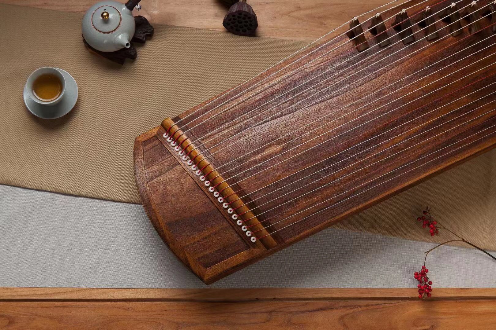 Qinsheng Guzheng (Qing Ya Sutong) digging zheng professional performance grade high-end portable zheng small zheng adult children verification test