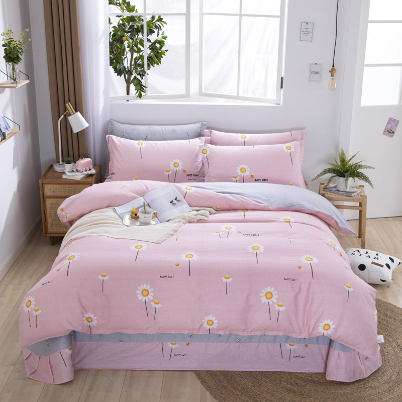 100 cotton four-piece set Cotton set bedding 180x220 double size duvet cover 2 2times 2 4m220x240