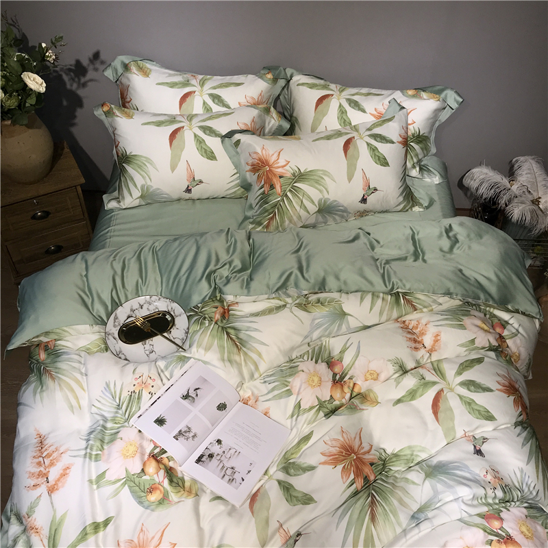[Tiansi quilt cover one mảnh] Mùa hè mượt mà mát mẻ ngủ đôi có thể giặt 100% băng lụa bao gồm 200 × 230 - Quilt Covers 	chăn phao siêu nhẹ everon	