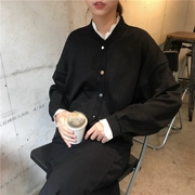 Mùa thu đông 2018 ren ren đơn ngực phiên bản Hàn Quốc của áo len dệt kim đan len hoang dã