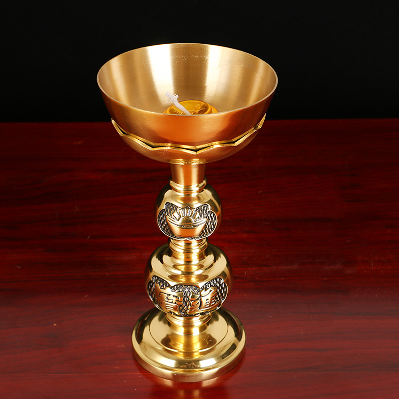 Oil - oil lamp for Buddha's copper bowl oil lamp household liquid soda lamp for Xiangfang lamp