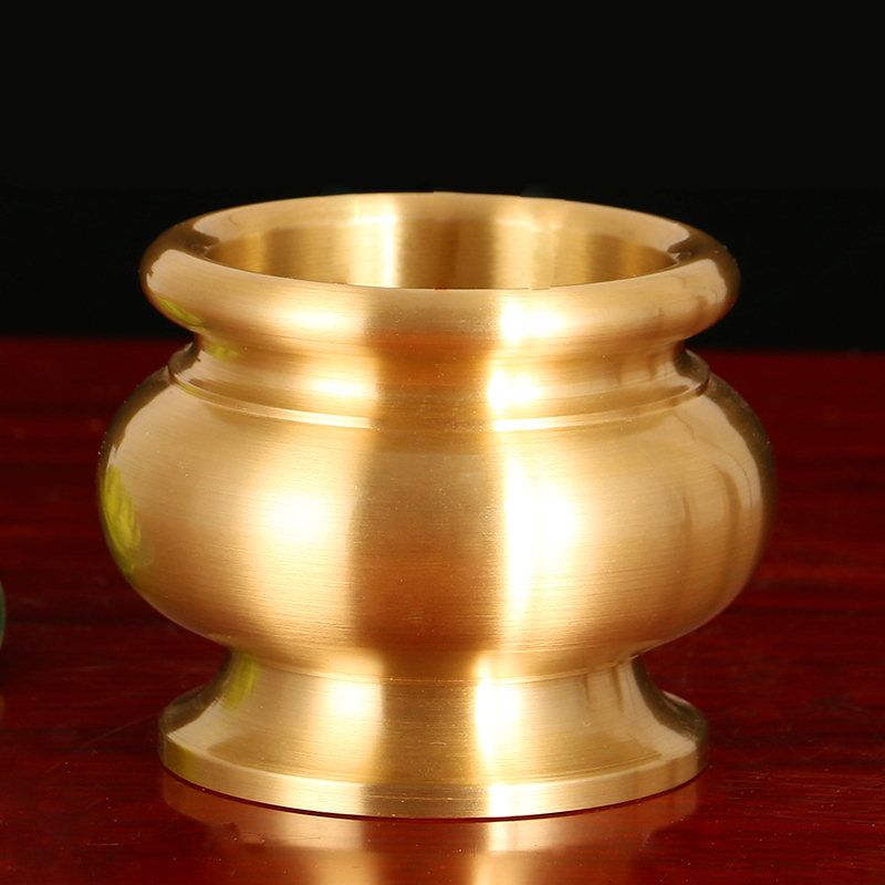 Round Tong Buddha's flavor - smelling furnace with pure copper - household Buddha burning stove for insertion