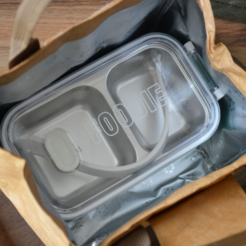 DuPont Paper Japanese Style Waterproof Thermal Lunch Bag - Niche Wood Spring Love Handheld Foil Bento Box Bag - Thumbnail 4