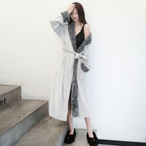 Light Extravagant Autumn Winter Couples Bathrobe Thickened Flannel Female Pyjamas Woman Long style Bathing Suit Men to Step up Yard Clothing