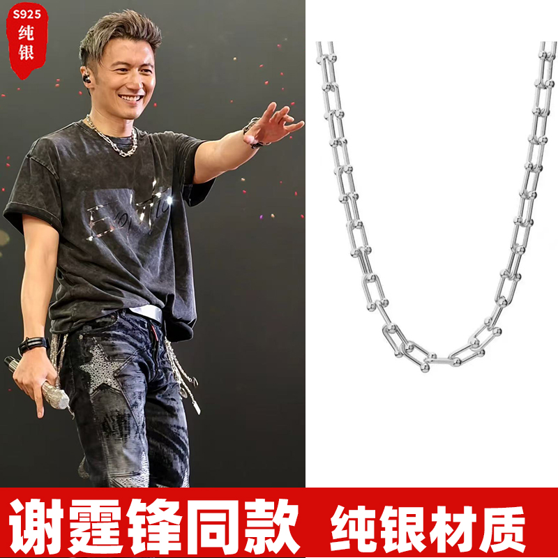 ニコラス・ツェーと同じスタイルのスターリングシルバーメンズネックレスU字型馬蹄チェーンクールで高級なアクセサリー520ボーイフレンドへのプレゼント