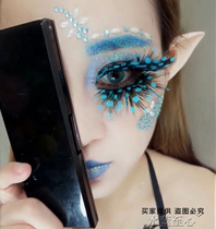 False eyelashes thick stage makeup colorful feathers childrens performance eyelashes personality exaggeration