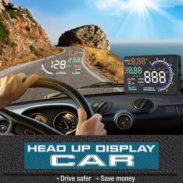 Đài Loan sản xuất xe ô tô A8 lái xe máy tính lái xe HUD head-up hiển thị tốc độ tiêu thụ nhiên liệu đồng hồ chiếu head-up - Âm thanh xe hơi / Xe điện tử máy hút bụi ô tô cầm tay