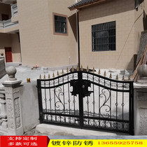 Iron Art Courtyard Gate Countryside Villa Wall Single Double Open Door Eurostyle Garden Pair Open Spot Iron Door Customizable