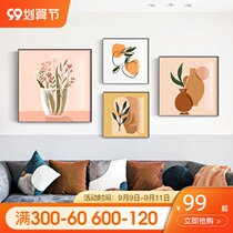 Hand-painted living room decorative painting abstract plant flowers childrens room bedside painting hipster sofa background wall mural