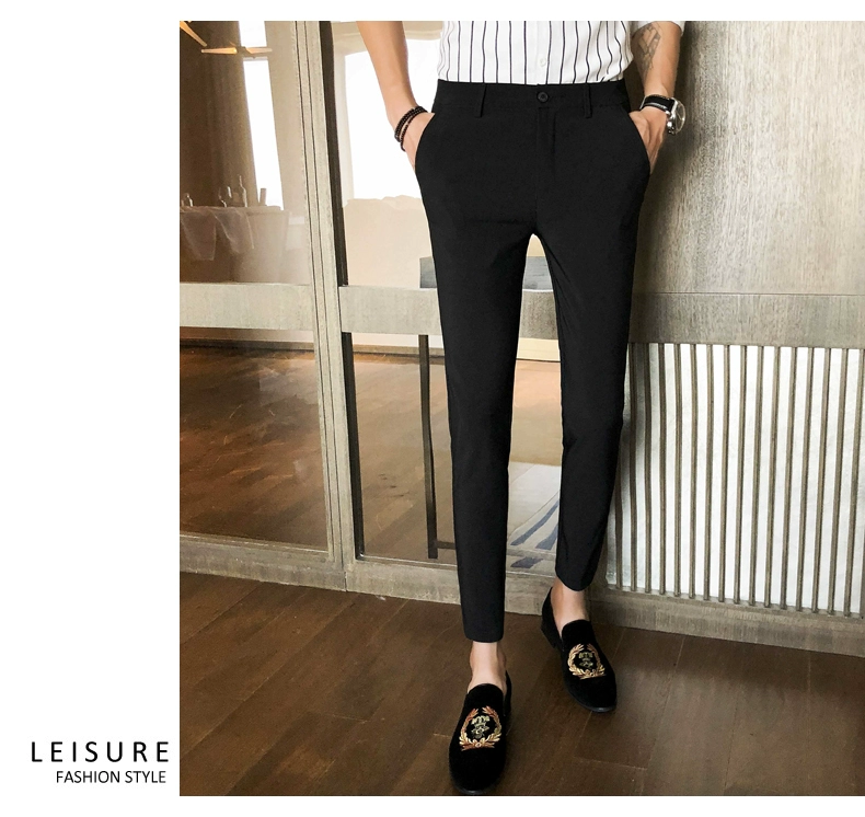 Mùa hè nam chín quần Hàn Quốc phiên bản của xu hướng của quần âu thanh niên hoang dã chân quần Slim 9 điểm quần quần nam quần jogger kaki