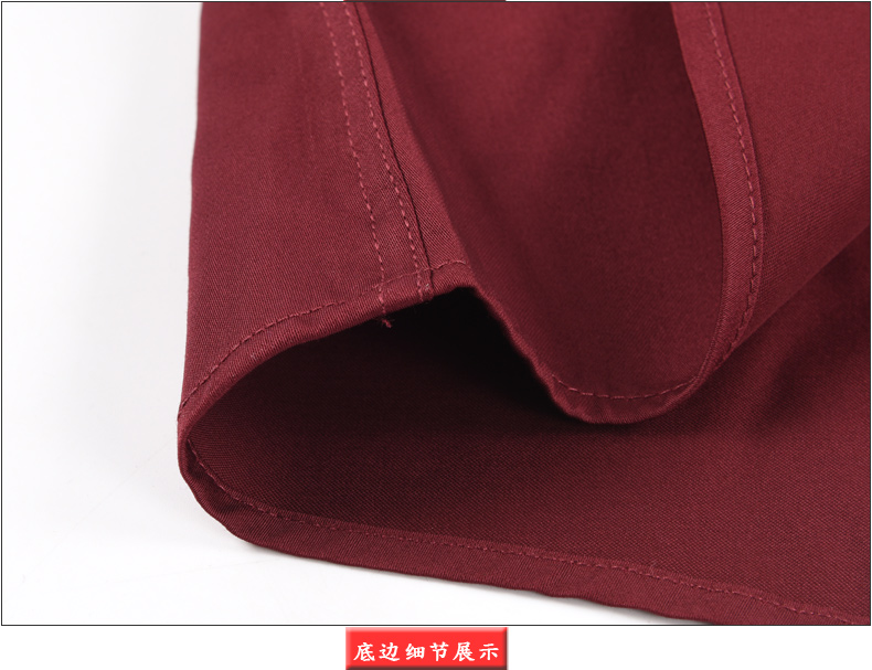 Áo sơ mi nam dài tay nam tính mùa xuân và mùa thu màu rắn cotton kinh doanh nam đỏ đỏ rượu vang đỏ sinh nhật kiểu áo voan đẹp