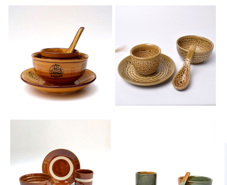 Bát đất nung bát 4,5 inch nhà cổ điển bộ đồ đất sét nồi cơm bát trang trại retro hoài cổ dày gốm khóa bát hấp - Đồ ăn tối chén ăn cơm