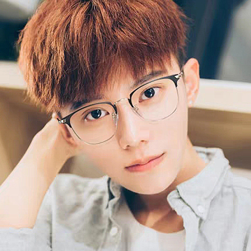 Anti-blue light radiation computer eyewear male wave female eye myopia semi-frame watching mobile phone special no degree flat light