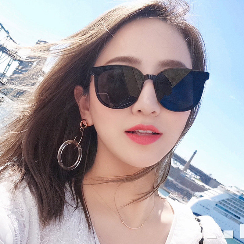 Sunglasses women's 2020 new men's Korean version of the tide sunglasses net red street shot anti-UV round face V brand ins glasses