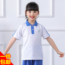 Shenzhen elementary school girls school uniform monopoly short sleeve spring summer sportswear top t-shirt