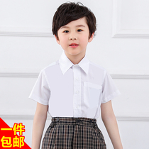 Shenzhen Unified School Uniform Elementary School Boys Spring Summer Uniform Shirt Dress Short Sleeve White Shirt