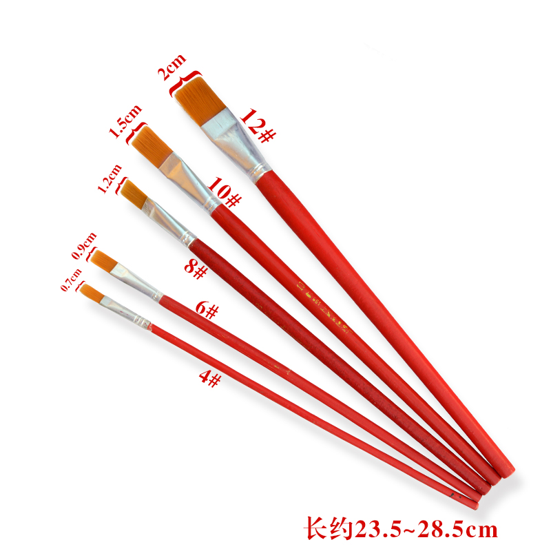 Factory direct nylon oil painting pen Red rod gouache watercolor pen Art pigment pen long rod acrylic brush single
