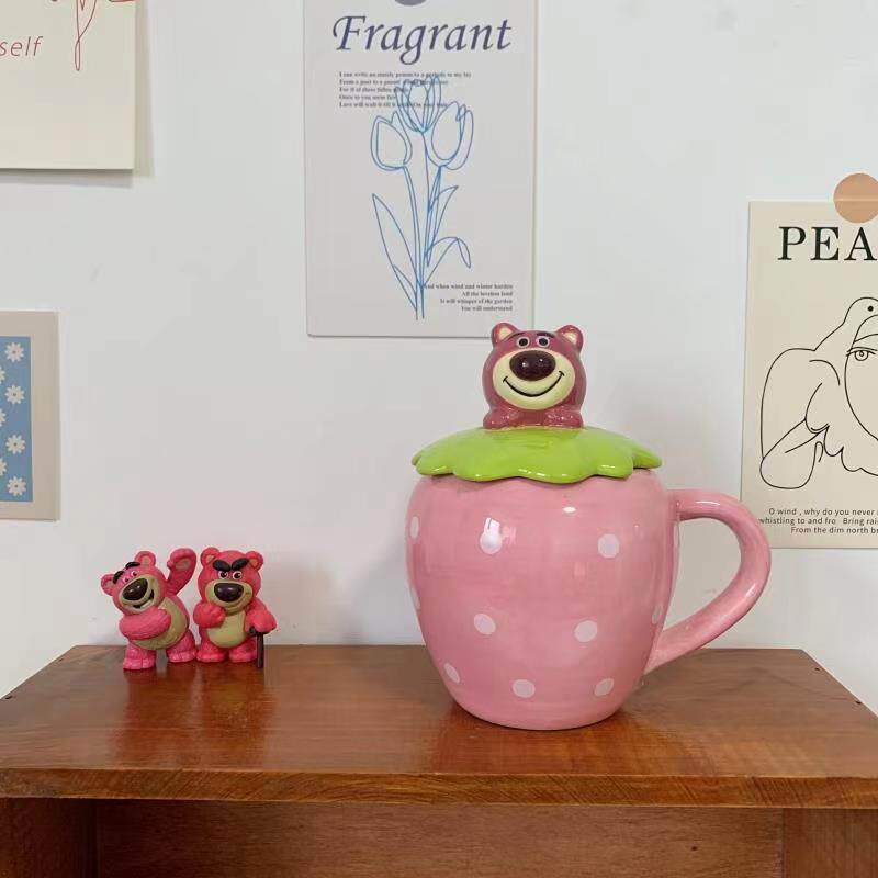 Toy Story Strawberry Bear Cup Gift Water Cup Cute Cartoon Birthday Gift Large Capacity Mug