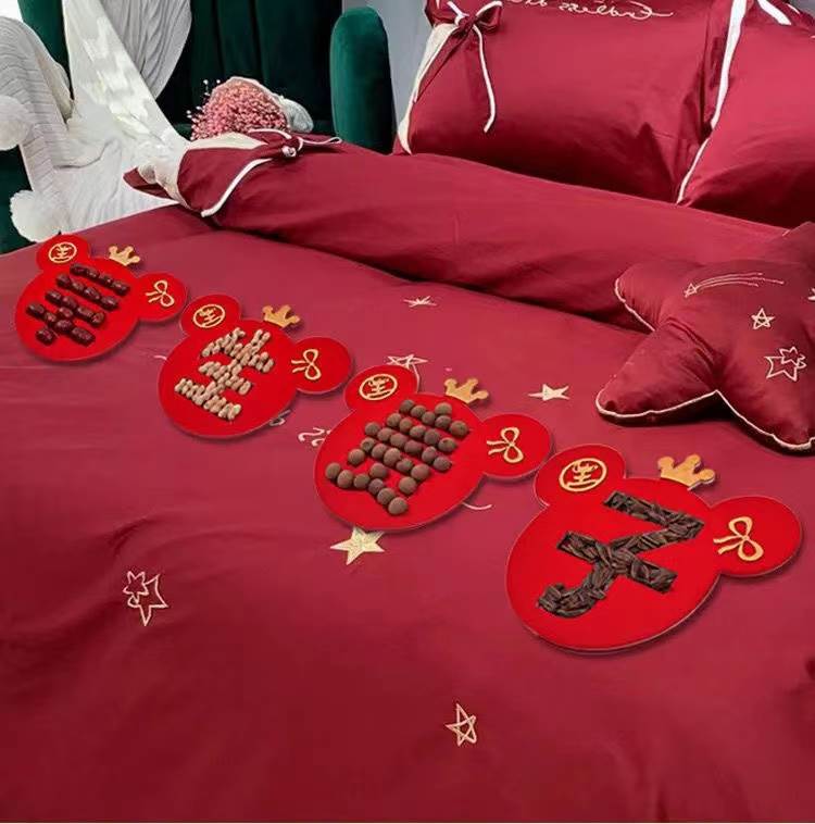 Wedding Bedroom Press Bed Xi Words Premature Birth Your Daughter Stencil Mold Swing Piece Creative Wedding Room Decoration Wedding Scene Placement-Taobao