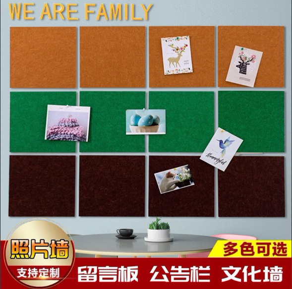 Self-sticky felt cork themed creative message board photo wall placing announcement board kindergarten school company decoration