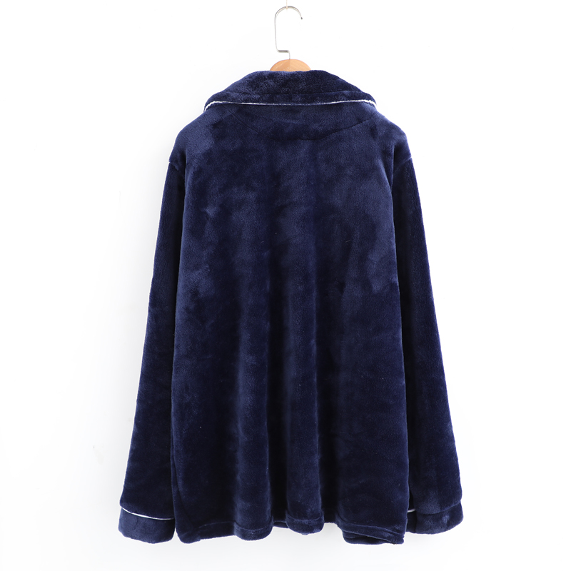 Đồ ngủ nhung san hô nam dày mùa đông cộng với nhung mùa thu và mùa đông nam flannel trùm đầu đồ ngủ dài tay phù hợp với dịch vụ bộ nỉ nữ mùa đông