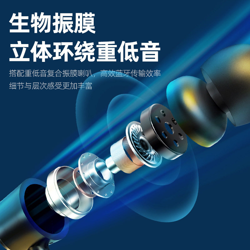 New Bluetooth Headset, Wireless Neck-Mounted, Sports, Ultra-Long Battery Life, Standby, Running, Fitness, Universal for Men and Women