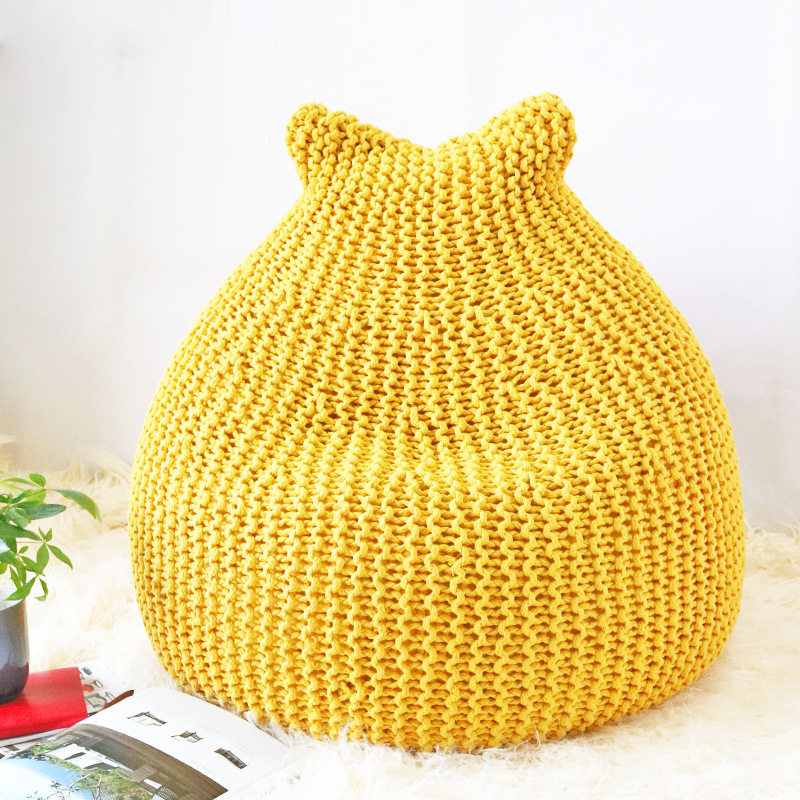 Nordic ins cute lazy sofa creative cat ears futon soft bean bag single cushion leisure tatami