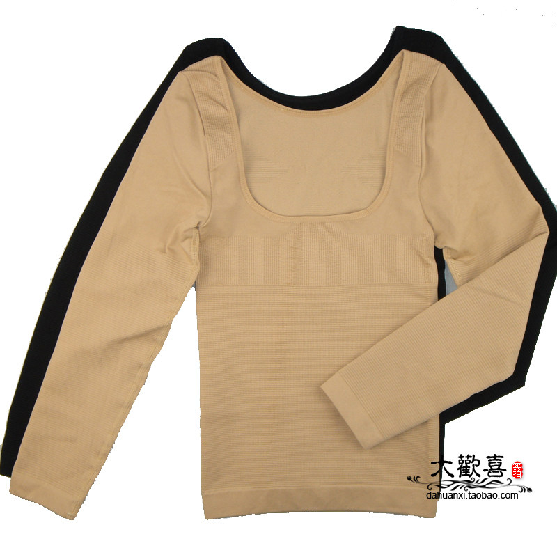 Women's shapewear｜Japanese single large U-neck base beauty body top Long sleeve seamless strong compression underwear Chest chest chest chest chest chest chest chest chest chest chest
