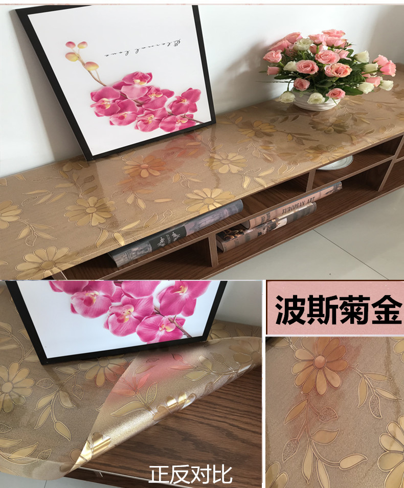 Kính mềm PVC màu khăn trải bàn không thấm nước chống vảy nhựa bàn vải bàn cà phê mat TV tủ khăn trải bàn - Khăn trải bàn khăn trải bàn màu đỏ