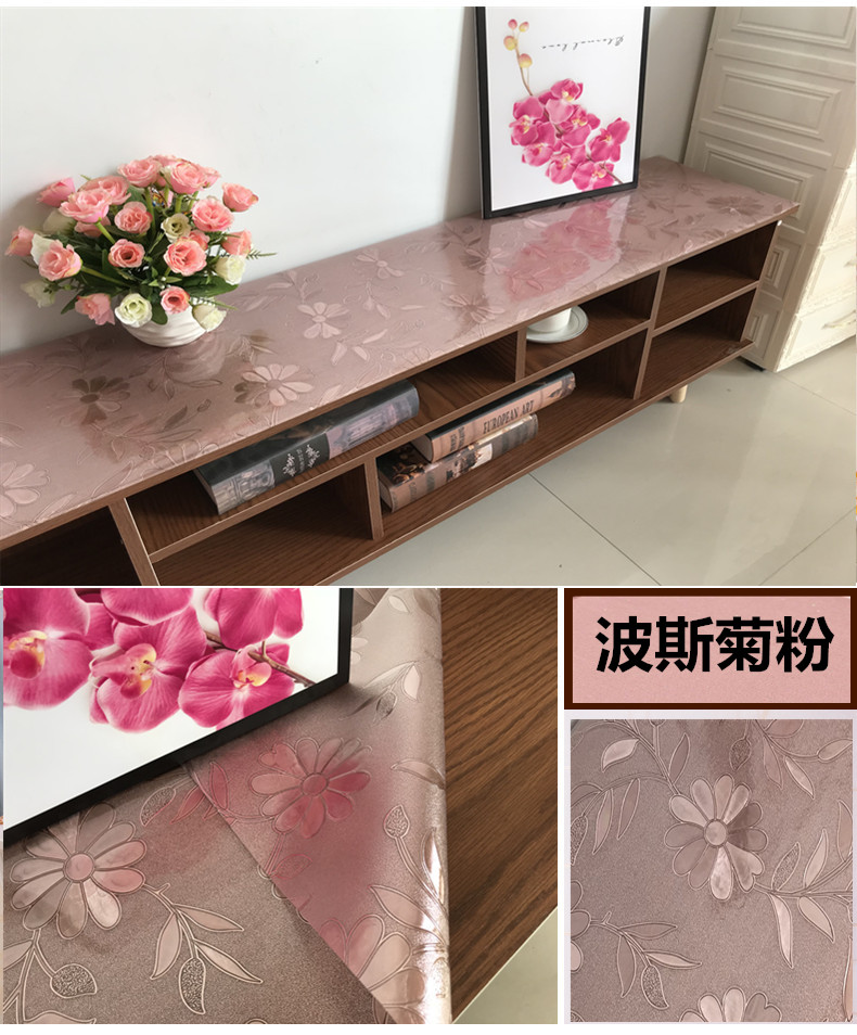 Kính mềm PVC màu khăn trải bàn không thấm nước chống vảy nhựa bàn vải bàn cà phê mat TV tủ khăn trải bàn - Khăn trải bàn khăn trải bàn màu đỏ