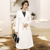 Áo khoác nữ Zunlei mùa thu đông màu trắng chờ đợi áo gió 2019 phiên bản Hàn Quốc của phần dài khí chất thời trang phổ biến quần áo nữ - Trench Coat áo khoác nữ kaki