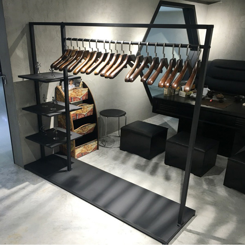 Hanger Ground Floor Bedroom Built-in Hanger Iron Art Clothing Cap Rack Home Simple Single Lever Type Clotheshorse Clothes Rack Clothes Rack