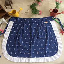 European and American style pastoral style fungus lace cotton double layer apron restaurant apron kitchen custom LOGO