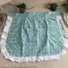 High-grade double-layer cotton apron anti-fouling housework cleaning Pastoral style half-body apron cute Korean ear edge waist