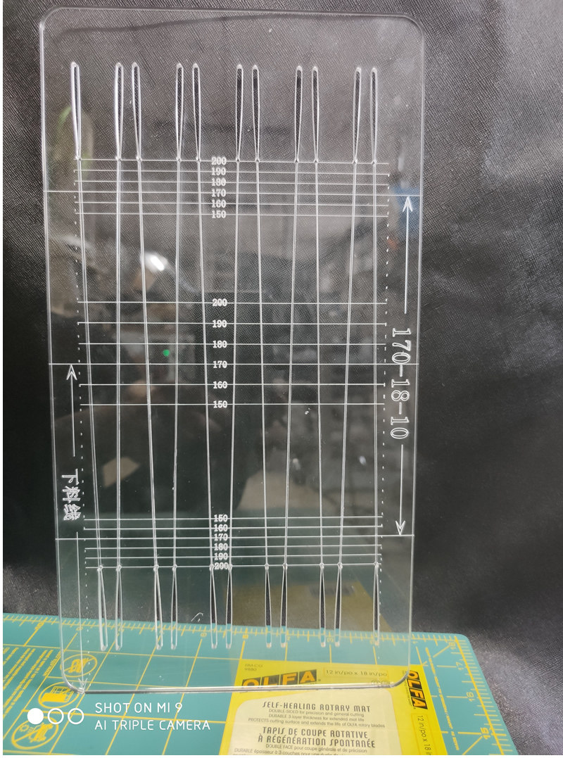 5mm thickened flat leather gluten cutting board acrylic flat leather gluten cutting ruler walking knife smooth without clamping knife