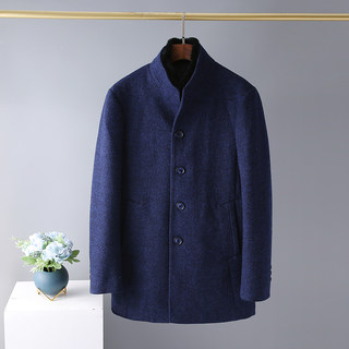 Coat stand collar knitted men's warm thickened coat