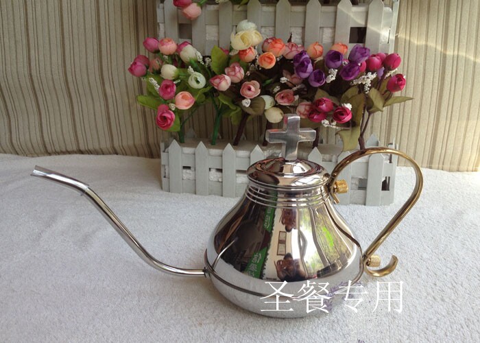 Communion Utensils Communion Pot Slim-mouth Stainless Steel Communion Pot Communion Supplies