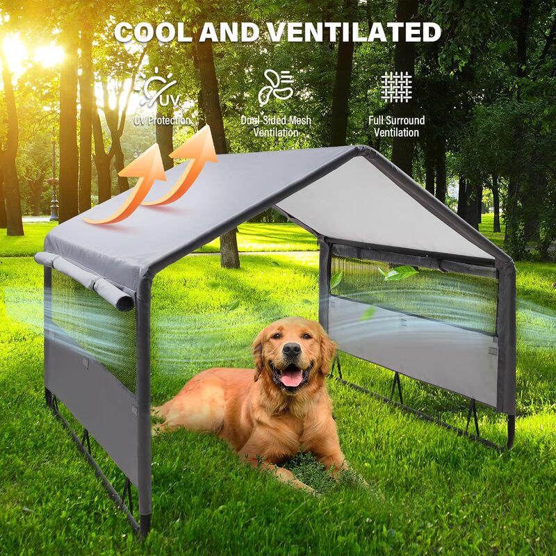 Cross-Border Outdoor Pet Tent with Window, Sunshade, Waterproof Shelter, Dog Tent, Dog Sunshade, Dog Camp Bed with Window