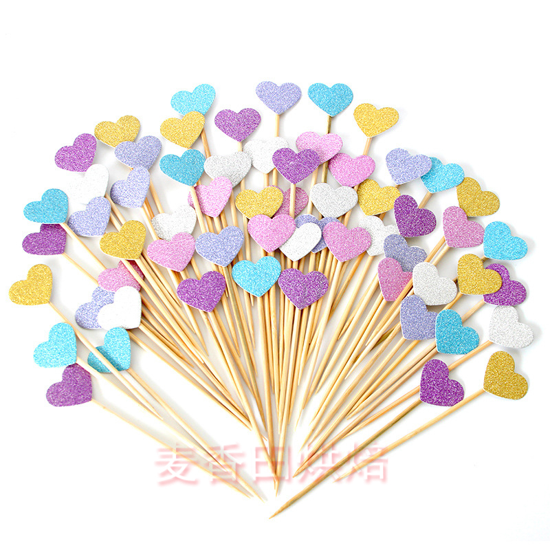 Pink Sweet Love Cake Card Insert Cake Toothpick Insert Sign Creative Dessert Table Arrangement 10 Packs - Taobao