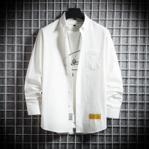 Shirt man long sleeve casual Korean version Trend handsome inch loose 100 lap spring dress 2022 new summer lining man