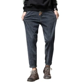 Эластичные качественные демисезонные утепленные джинсы с начесом для отдыха, мужские удерживающие тепло штаны